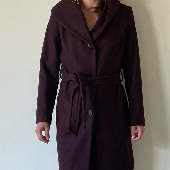 London Fog Pea coat plum colour - Picture 4 of 5